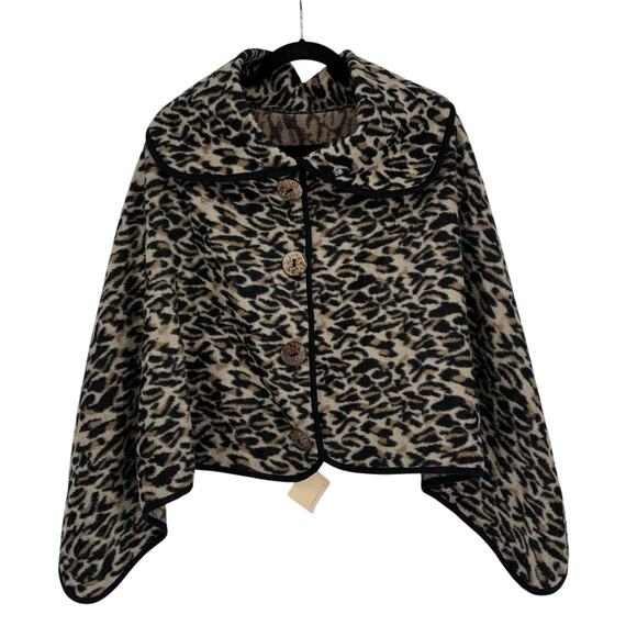 L.I.B. New York Jackets & Blazers - NEW L.I.B. New York Womens Animal Print Poncho Cape Leopard One Size Classic NWT